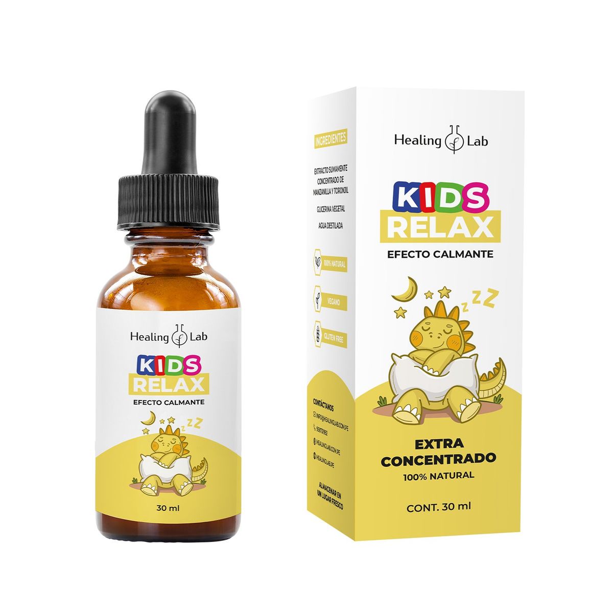 HEALING LAB - KIDS RELAX - RELAJANTE  NATURAL - HIPERACTIVIDAD Y ANSIEDAD EN NIÑOS