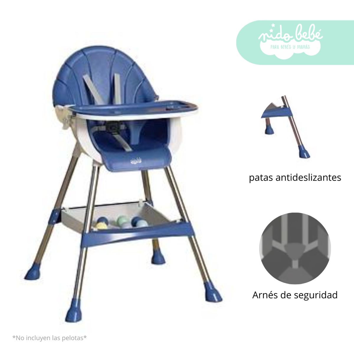 GENERICO - Silla de Comer de bebé modelo Mimi color Azul