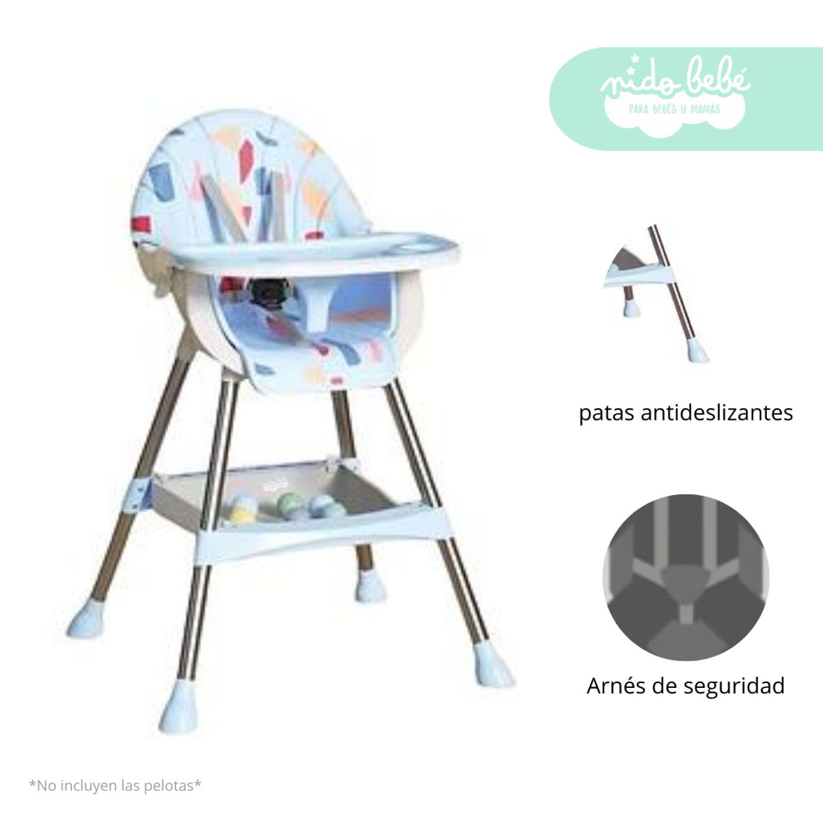 GENERICO - Silla de Comer de bebé modelo Mimi color Celeste