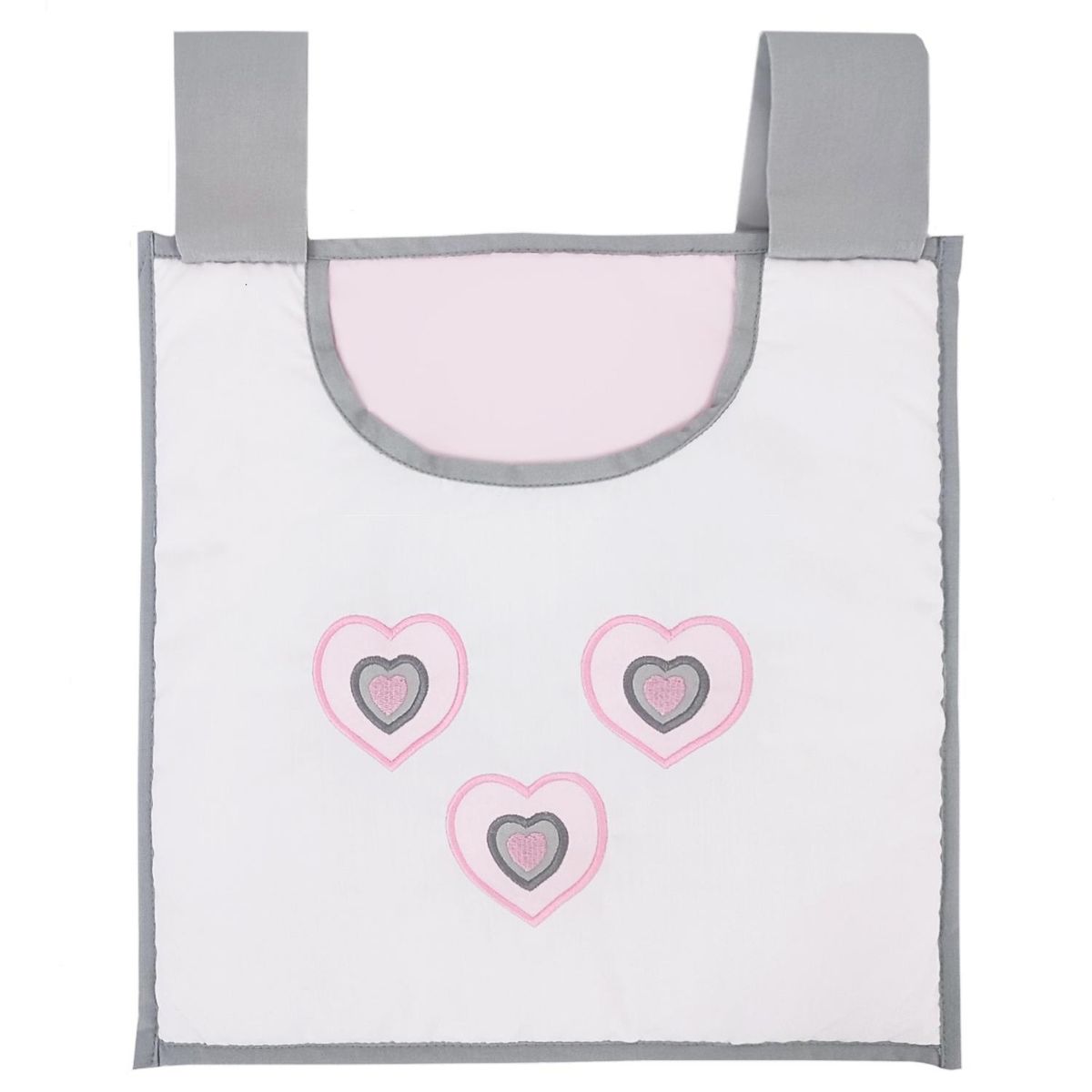 BABY MERINOS - Organizador para cuna - Corazones - Rosado