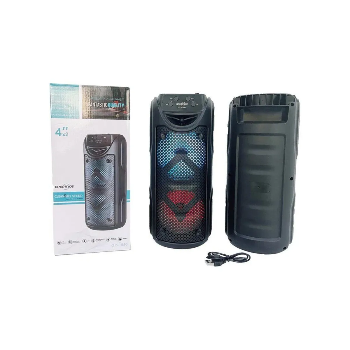 GENERICO - Parlante Led 4 " Bluetooth, Radio FM