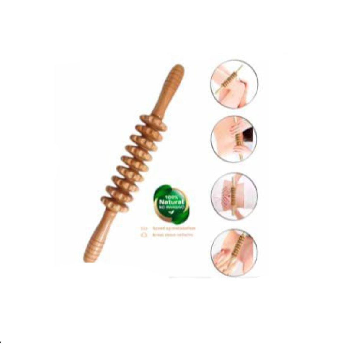 GENERICO - Rodillo Masajeador Anticelulitis de Madera