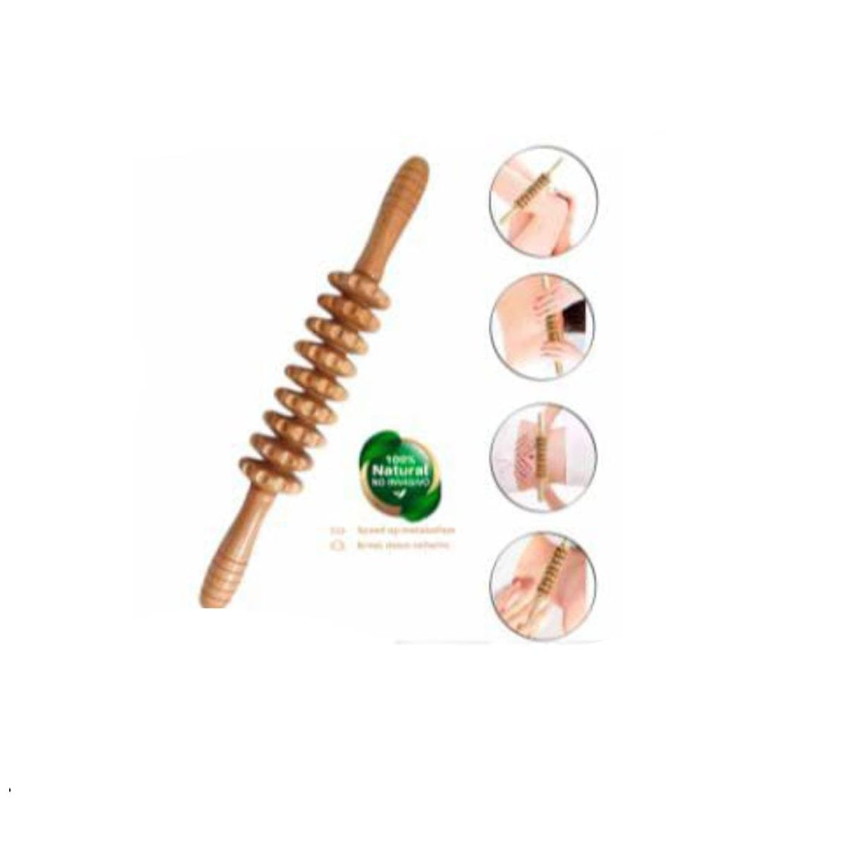 GENERICO - Rodillo Masajeador Anticelulitis de Madera
