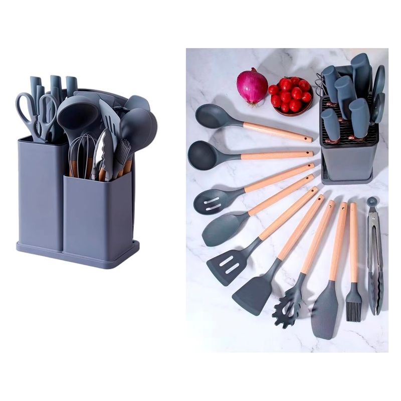 GENERICO - Set De Utensilios Para Cocina X 19 Piezas De Silicona A1