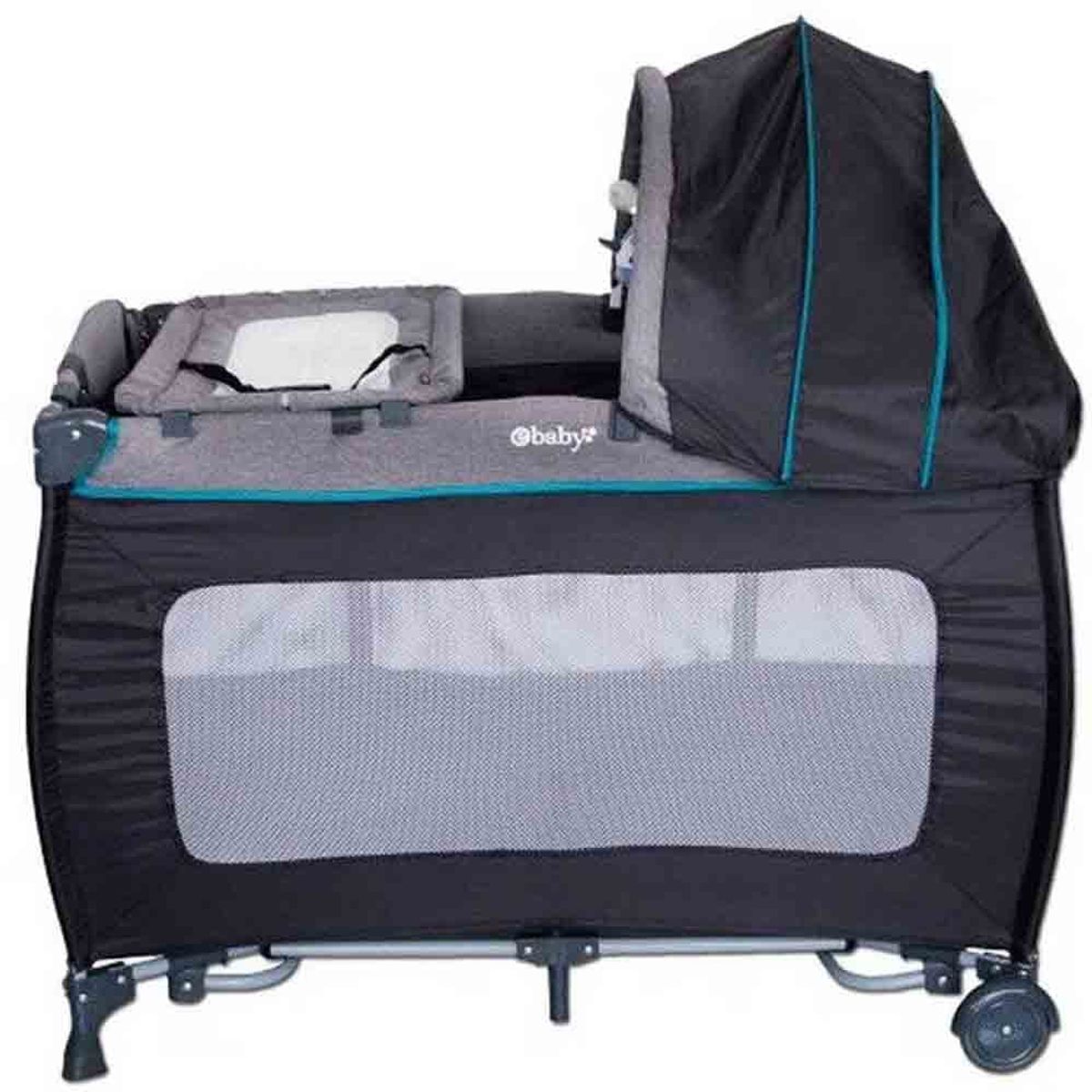 EBABY - Cuna Corral Sally 716 + Colchón de 4"+ Bañera Celeste