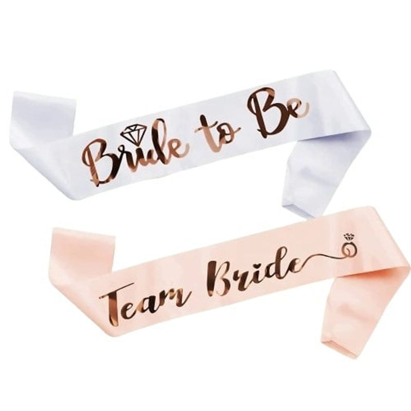 GENERICO - Set x 8 bandas novia y Team Bride despedida de soltera