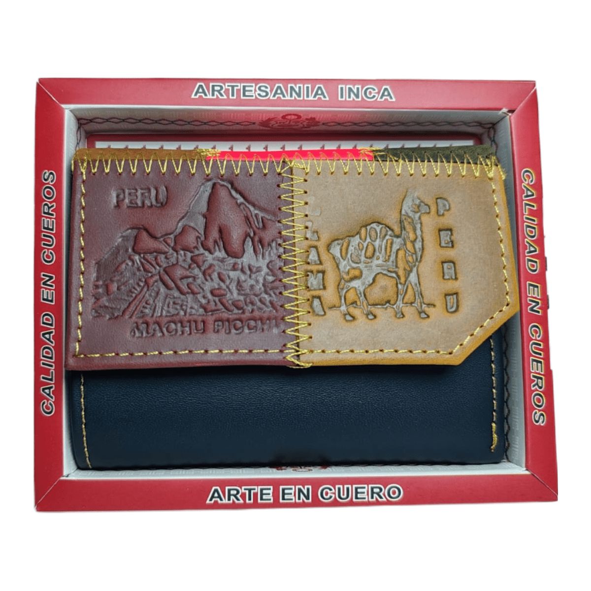 GENERICO - BILLETERA CARTERA PORTA DOCUMENTOS ARTESANAL DE CUERO VACUNO