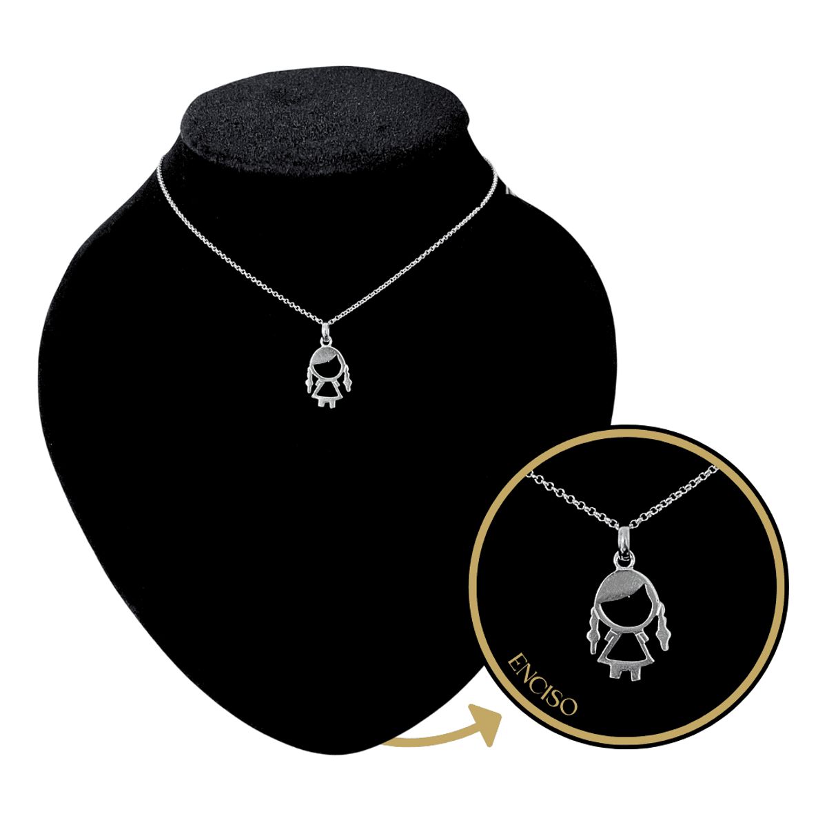 GENERICO - Collar Niña Muñeca Joya Regalo Mamá Papá Familia Plata 925