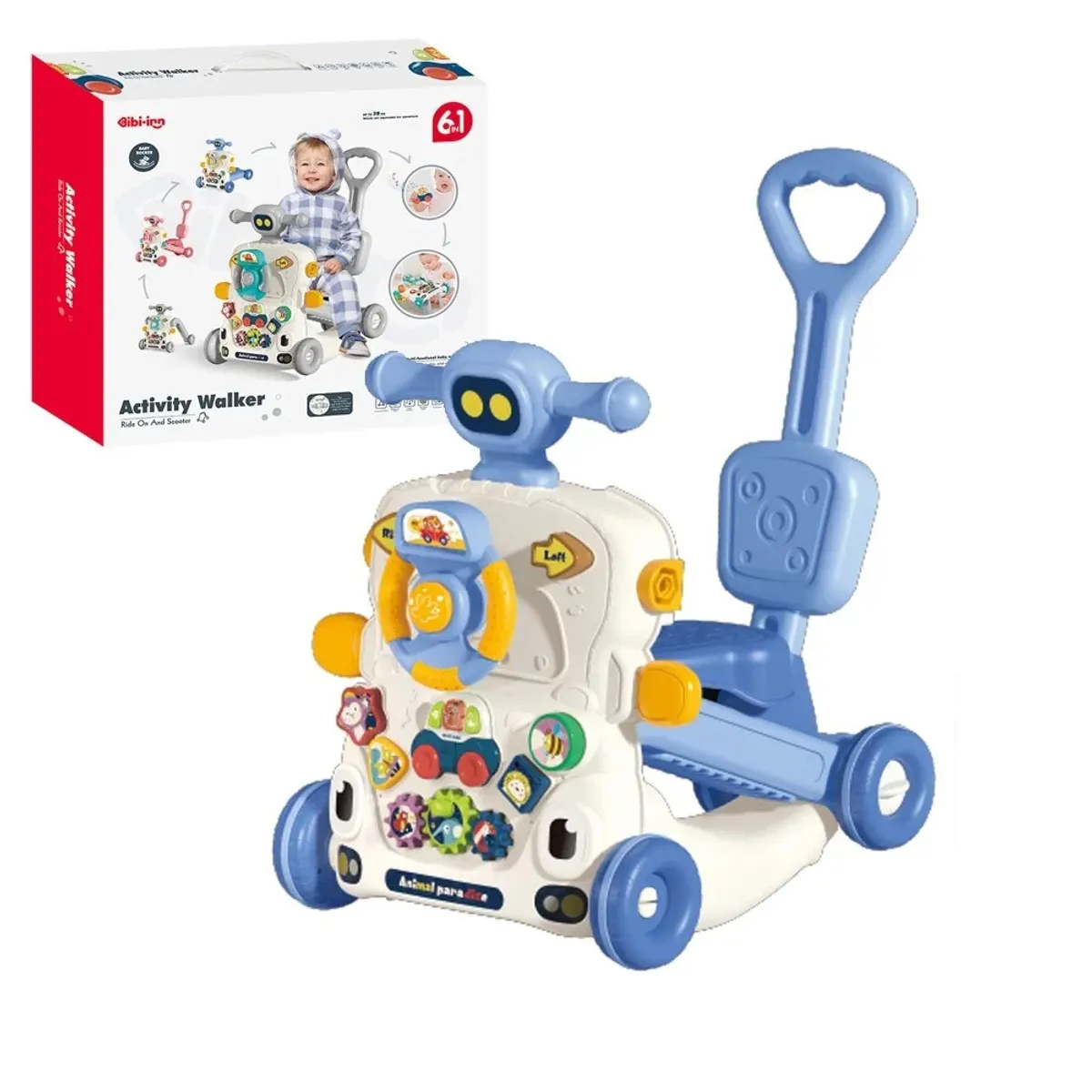 IMPORTADO MC - Caminador Musical multifucional 6 en 1 - AZUL