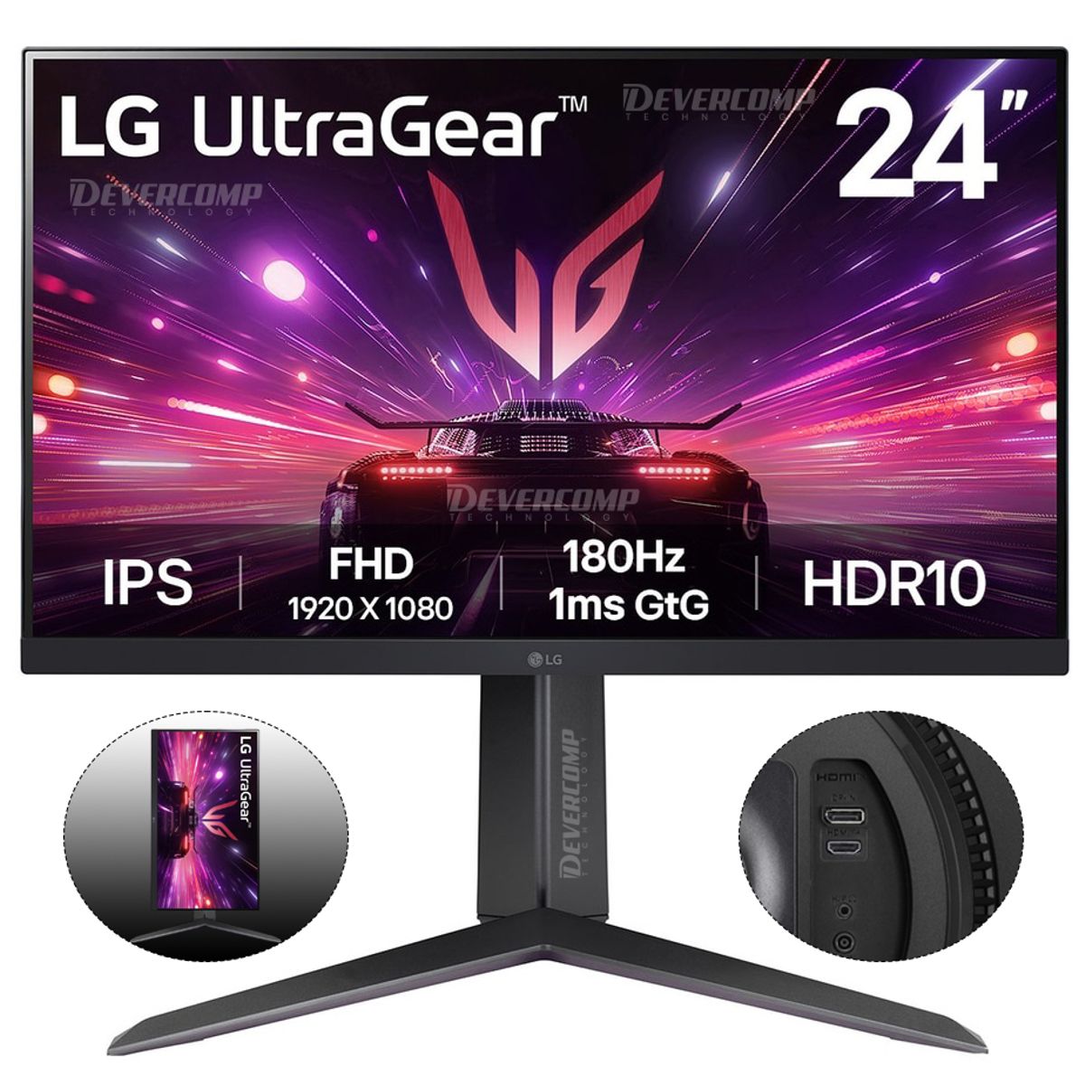 LG - Monitor LG UltraGear 24GS65F-B 24" Full HD IPS 180 Hz HDR10