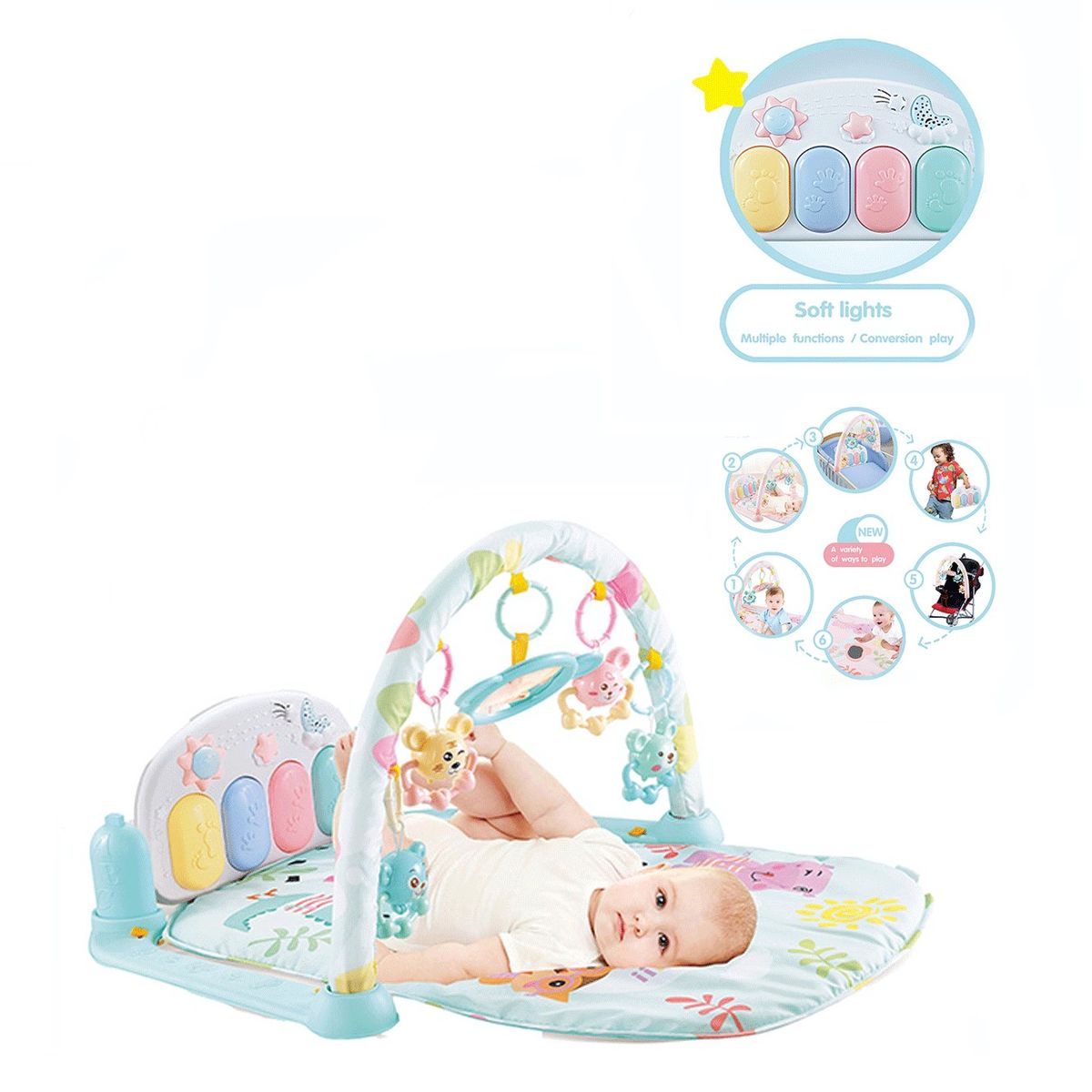 DOUX BEBE - Gimnasio Interactivo Musical con Proyector y Bluetooth 6 en 1 de Doux Bébé