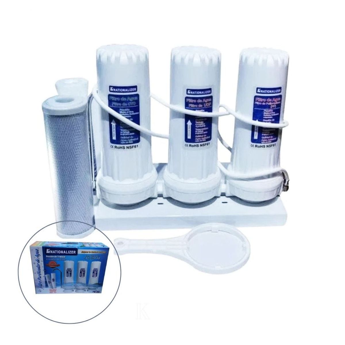 NATIONALIZER - Filtro de Agua con Triple Sistema de Purificación