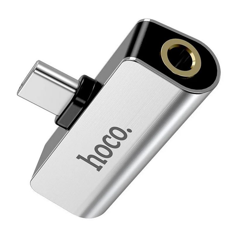 HOCO - Adaptador De Audio Tipo C - Carga y Aux  2en1 - Hoco