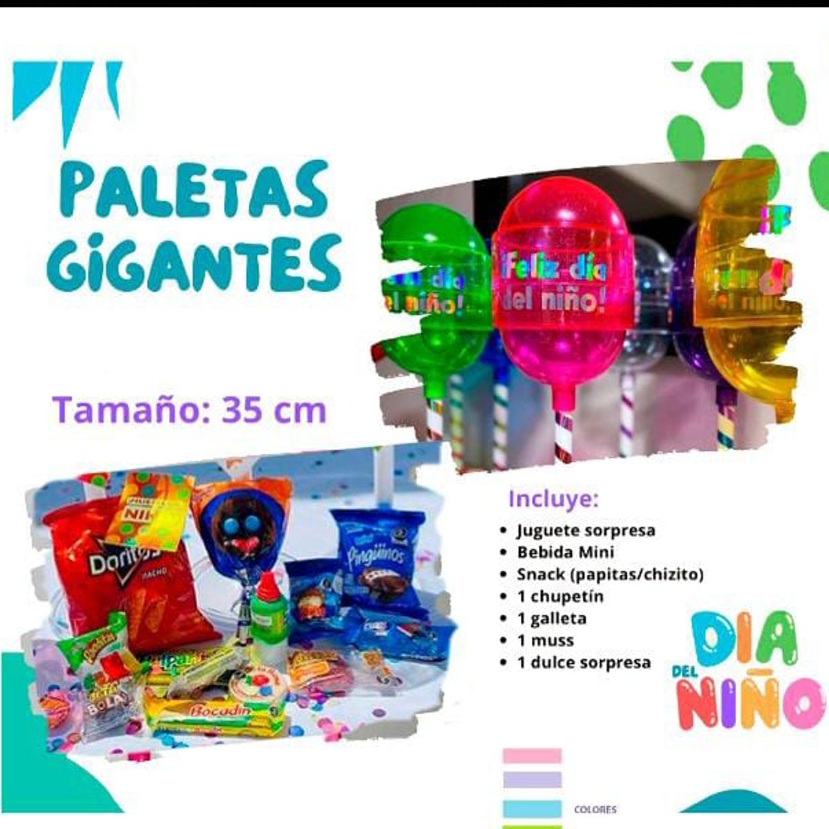 GENERICO - 1 Chupetin gigante sorpresa fiestas, cumpleaños,