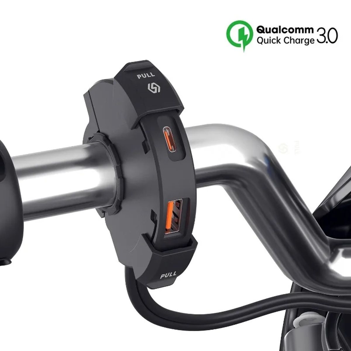 OEM - Cargador Para Moto tipo C y USB - 48W PD - Acoplable De Timon