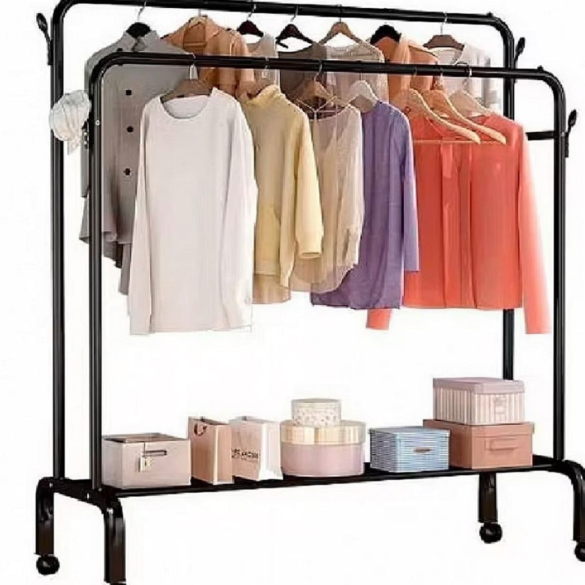 GENERICO - Estante Organizador Colgador Ropa Perchero Con Ruedas PB