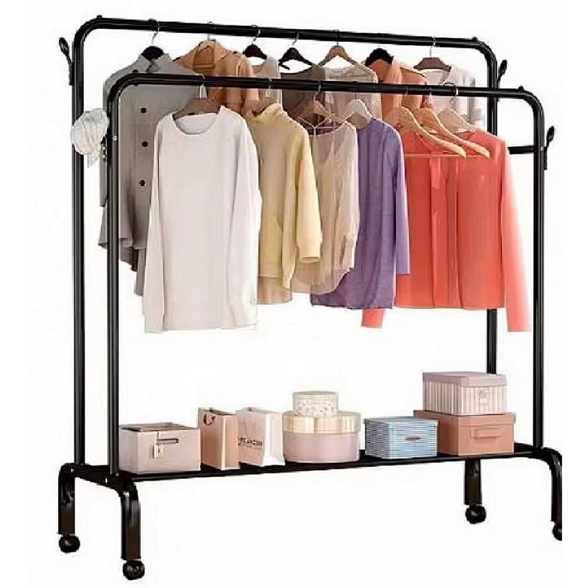 GENERICO - Estante Organizador Colgador Ropa Perchero Con Ruedas PB