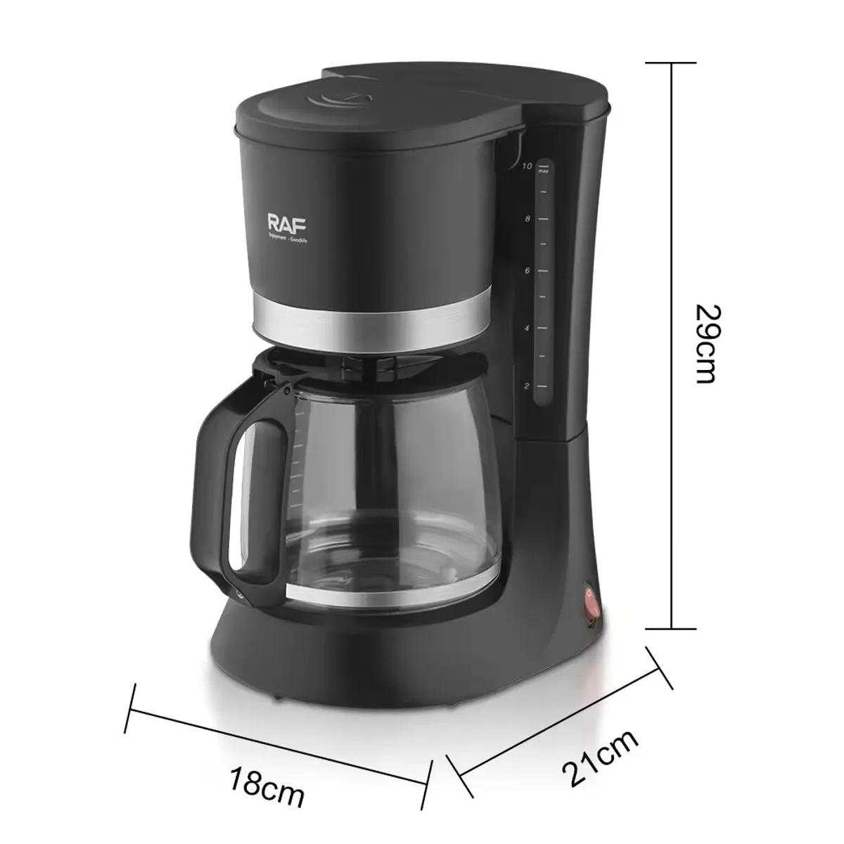 RAFF - Cafetera de Filtro 10 tazas 1.2L RAF R132 Antidrip