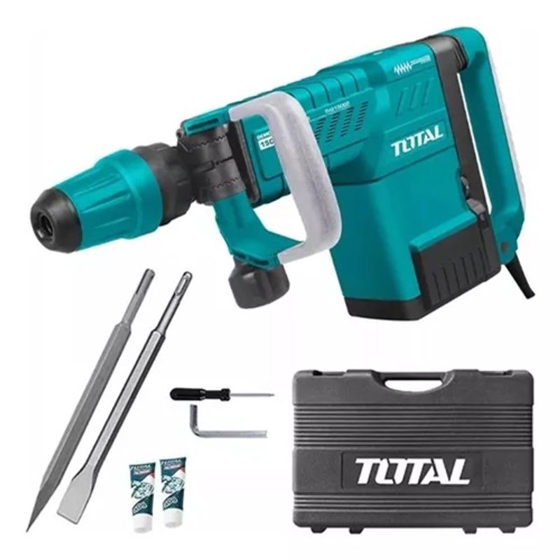 TOTAL TOOLS - MARTILLO DEMOLEDOR INDUSTRIAL SDS MAX 1500W 25J ANTIBRIVACIÓN 1900BMP TOTAL TH215002