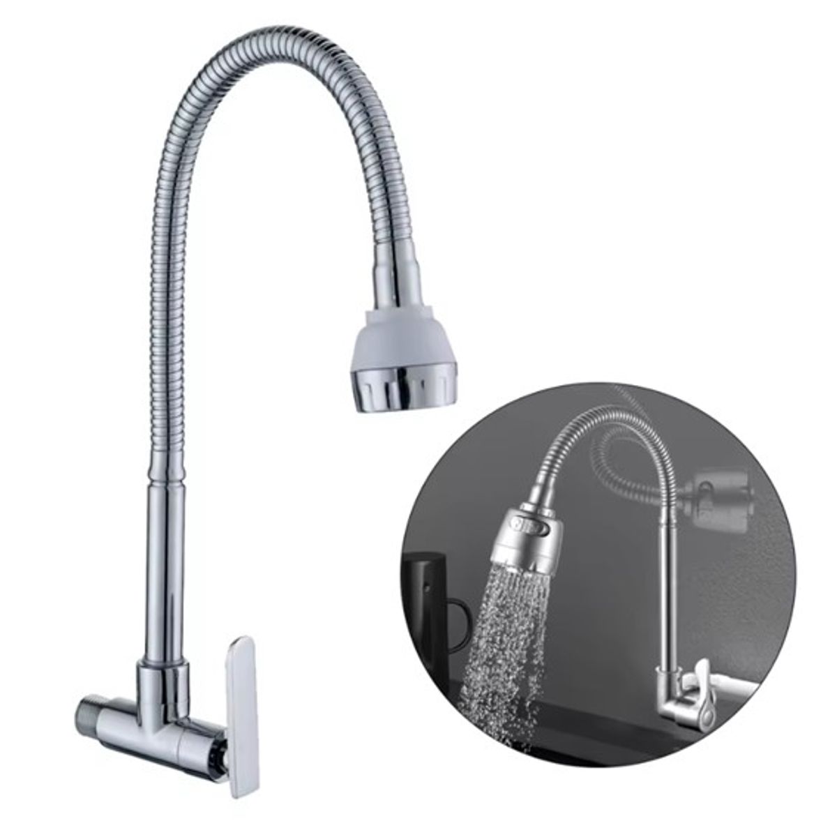 PGW - Grifo de Cocina Con Rotación-Para pared