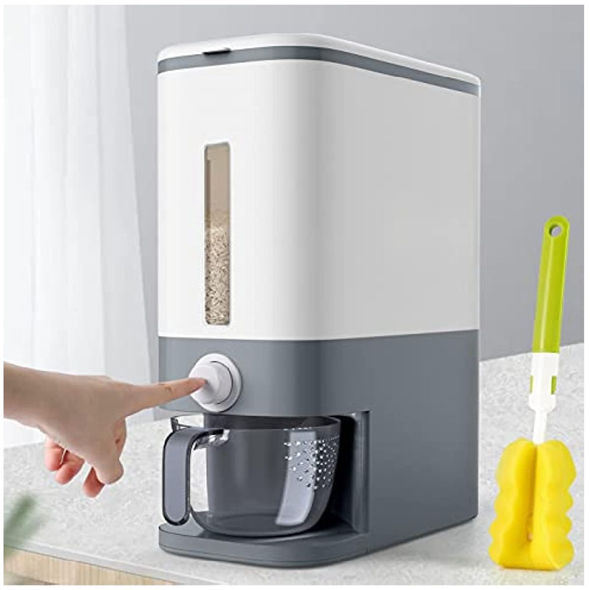 GENERICO - Dispensador De Arroz Multiuso 12 Kg Con Taza Medidora