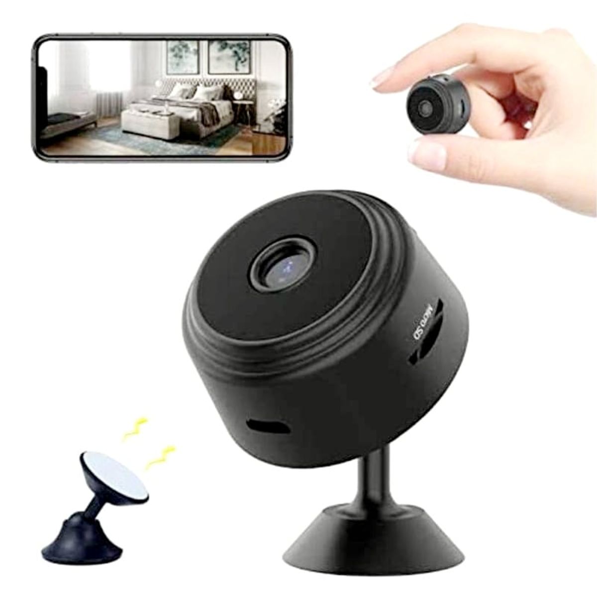 OEM - MINI CAMARA ESPIA MAGNETICA WiFi HD 1080P GRABA NIÑERA