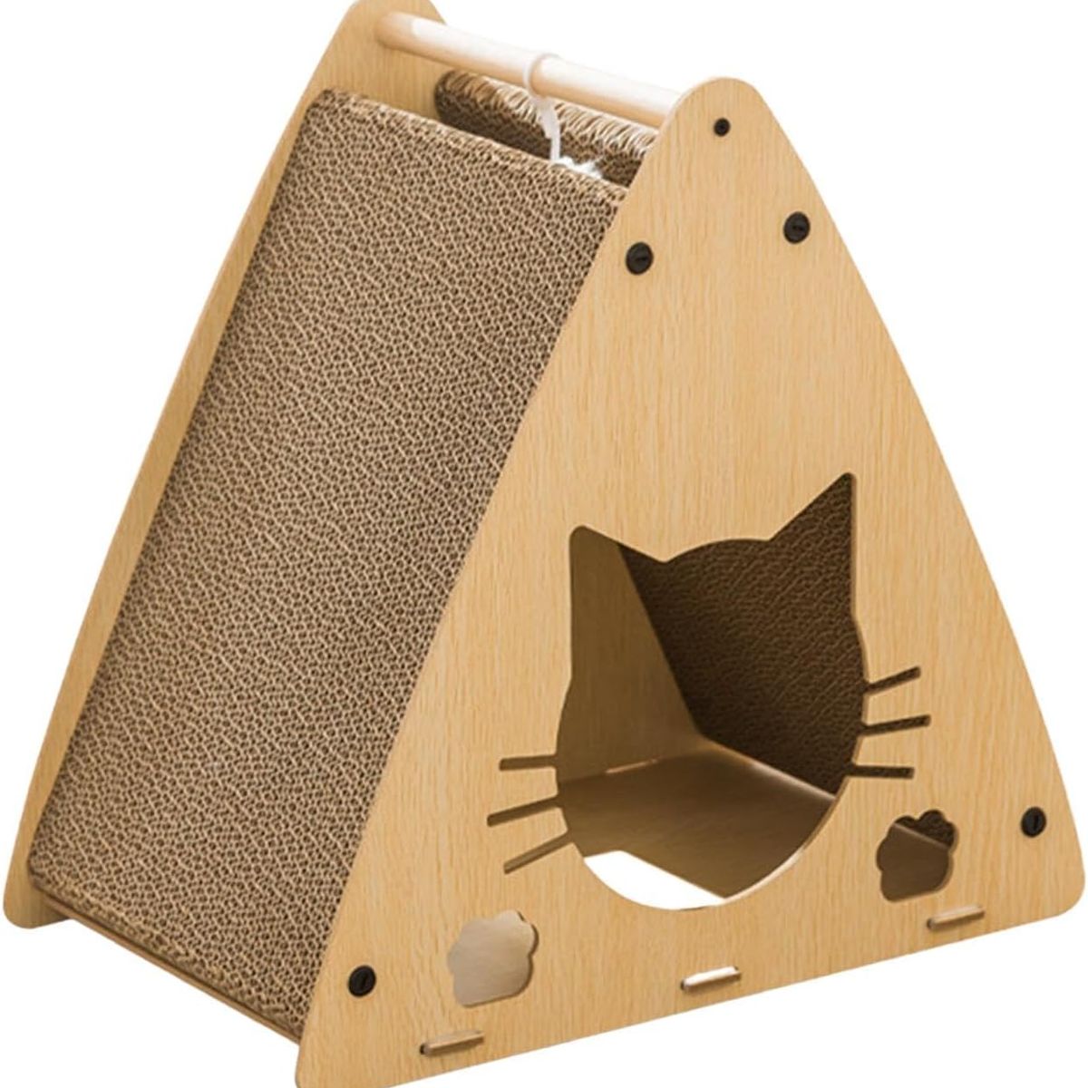 GENERICO - Rascador cueva triangular para gato MDF