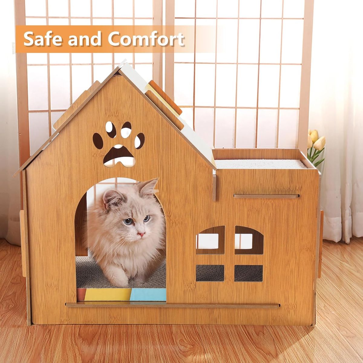 GENERICO - Rascador para gatos casa rascador de madera para gatos