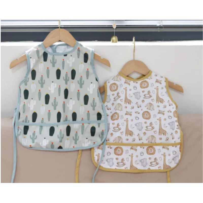 GENERICO - Babero impermeable sin mangas de 0 a 5 años con bolsillo