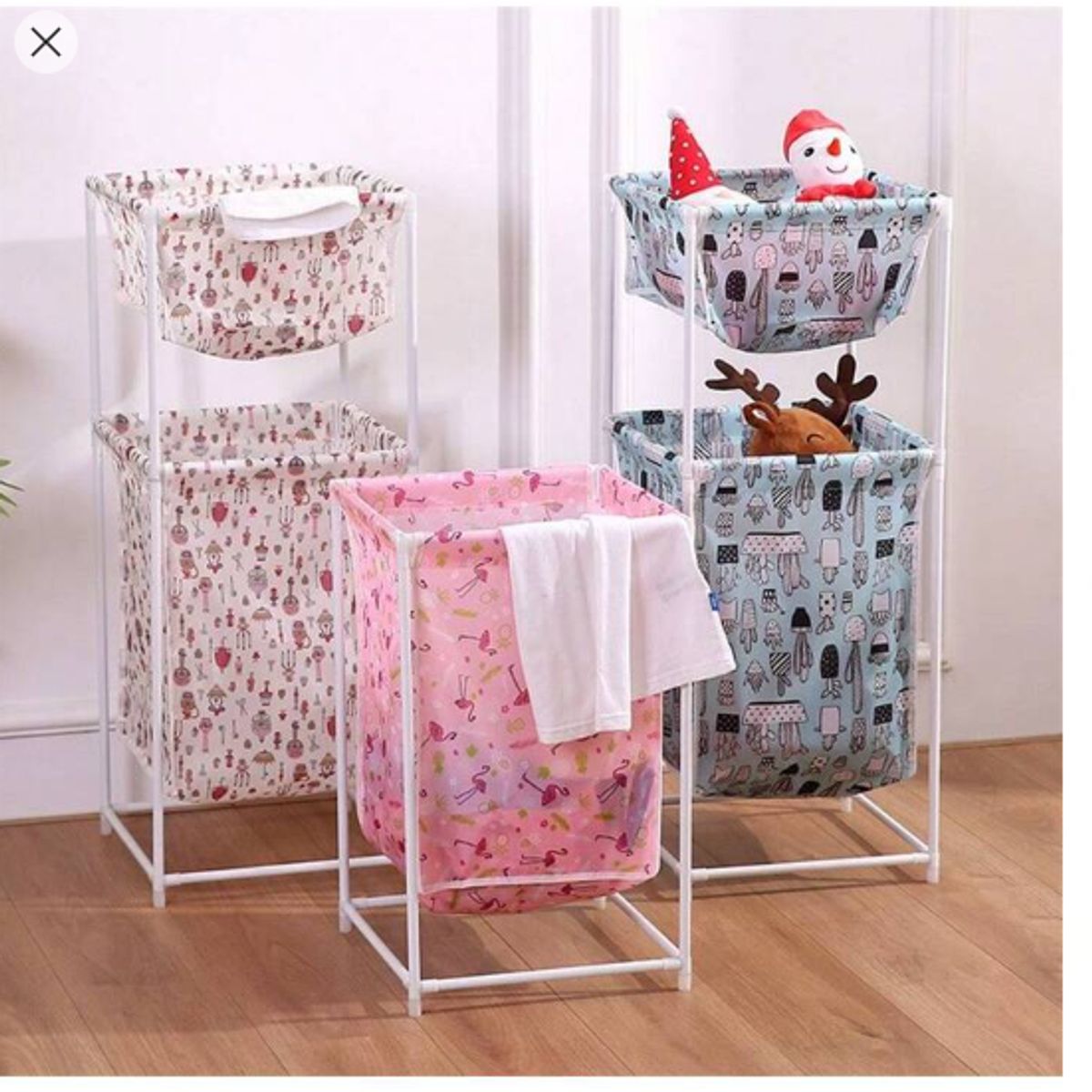 GENERICO - Cesta DOBLE  de Ropa juguete accesorios-Organizador de ropa