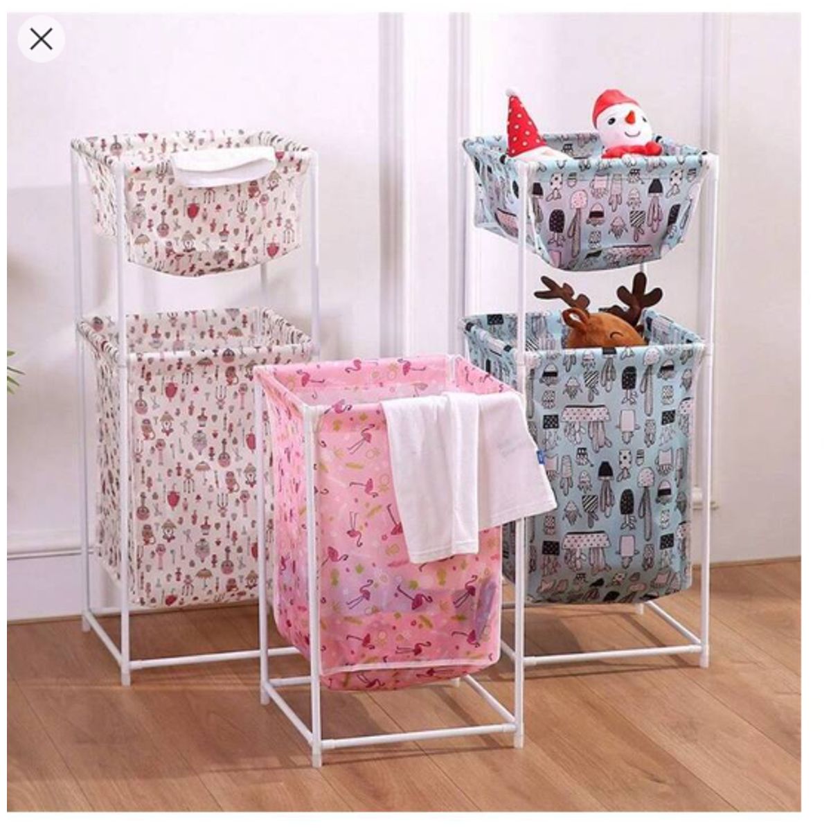 GENERICO - Cesta DOBLE  de Ropa juguete accesorios-Organizador de ropa