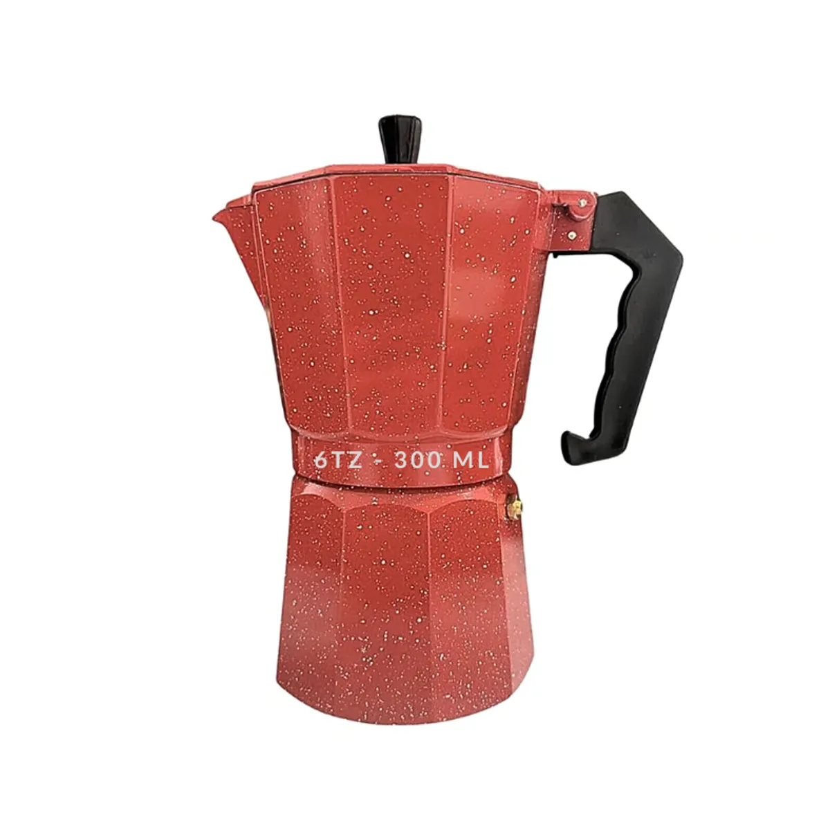 GENERICO - Cafetera italiana roja bañada en granito 6 tz