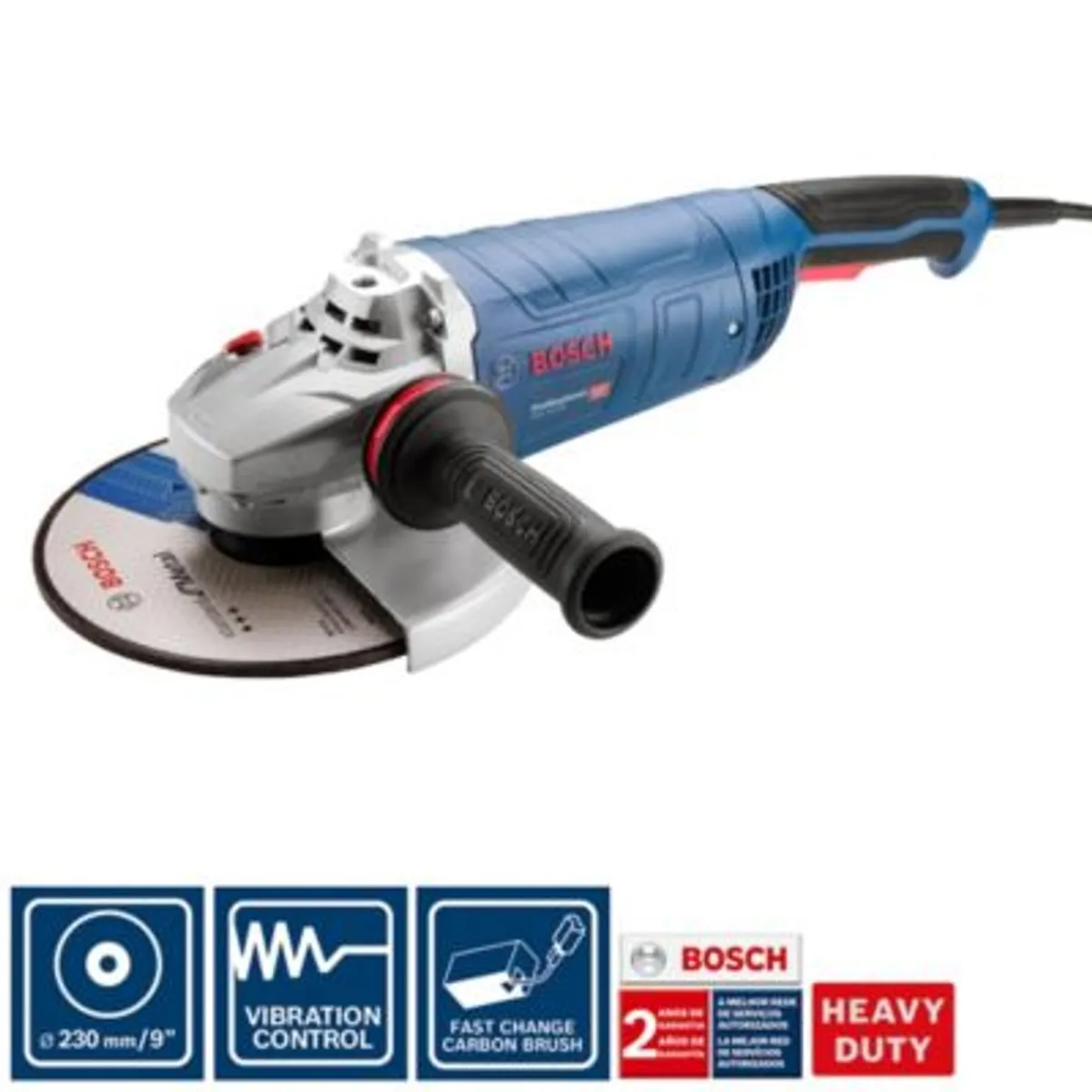 BOSCH - Amoladora Esmeril Bosch Gws 25-230 2500 W 9(230mm) Heavy Dut