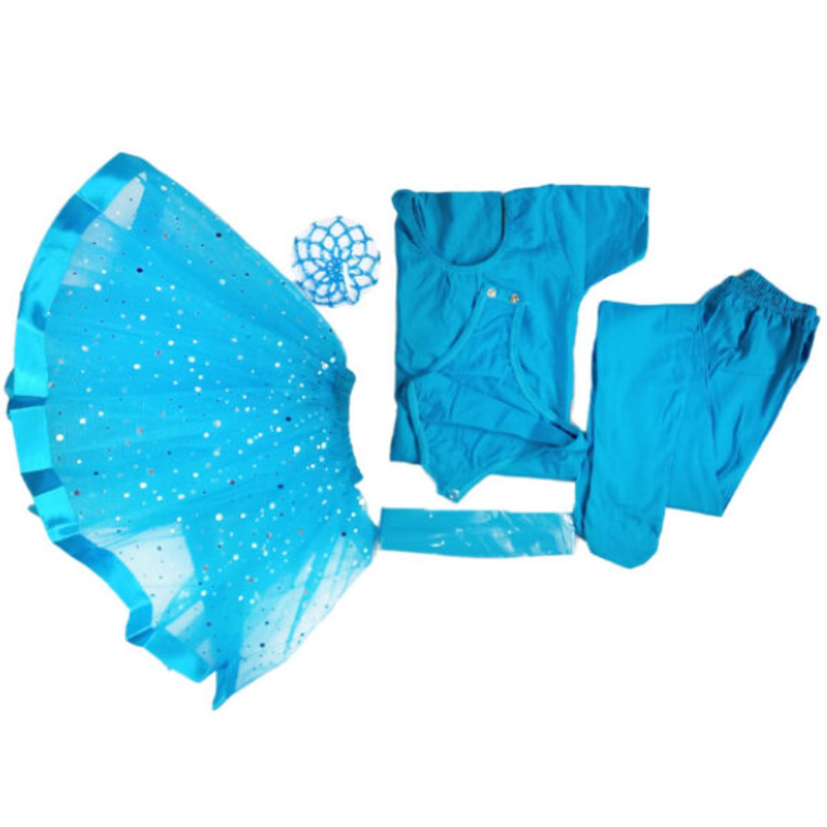 GENERICO - CONJUNTOS  TRAJE  DE BALLET CON TUTU DE DOS CAPAS -  TURQUESA