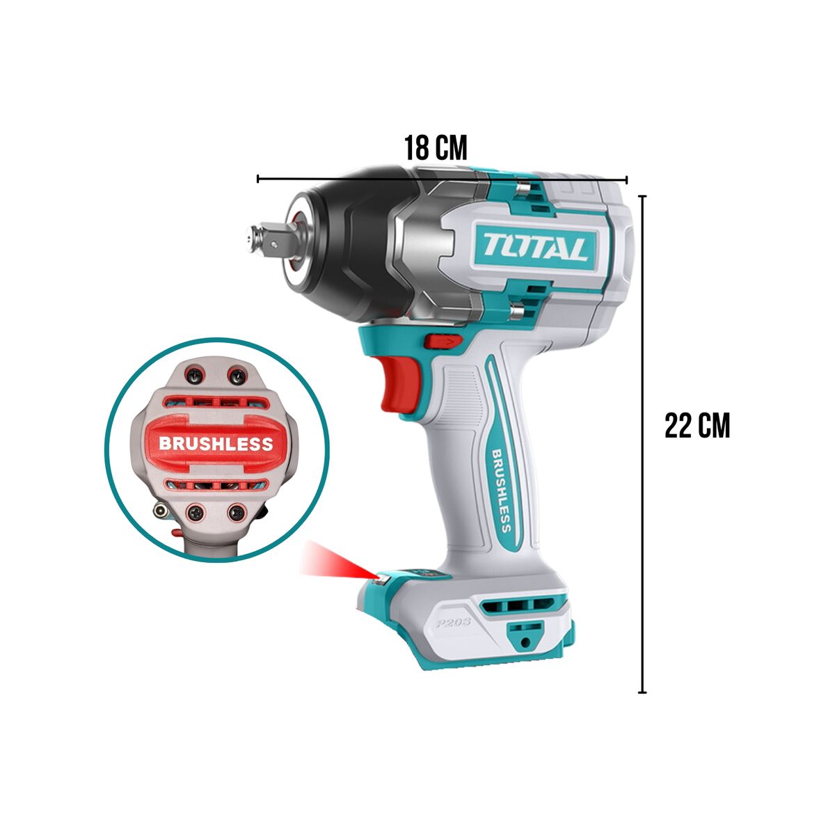 TOTAL TOOLS - Llave de impacto 850nm + bateria 4ah + cargador Total + batidora