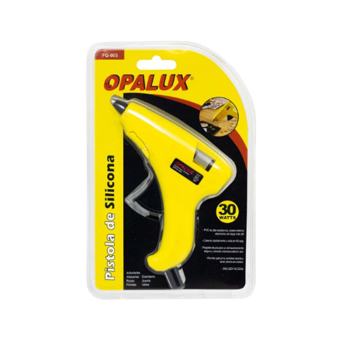 OPALUX - Pistola para Silicona Delgada 30W FQ-005 OPALUX