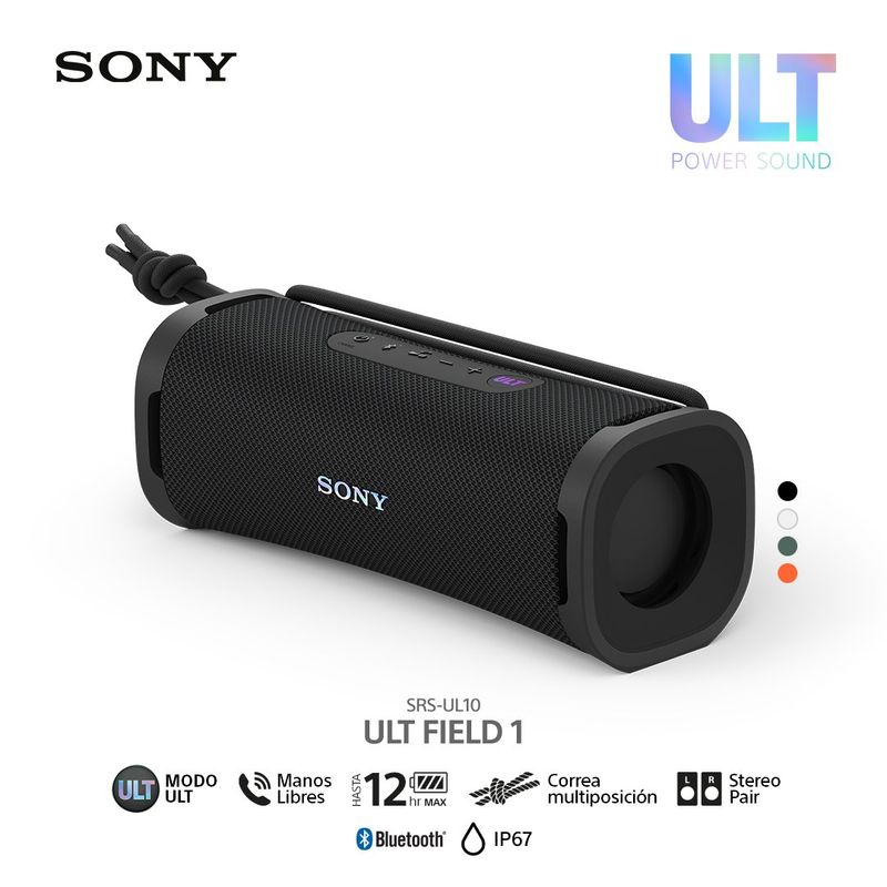 SONY - Sony Parlante Bluetooth SRS-ULT10 Portátil ULT FIELD 1 Negro