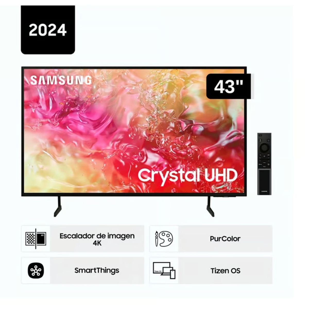 SAMSUNG - Televisor Samsung LED 43 Crystal UHD 4K 43DU7000 Tizen OS Smart TV  .