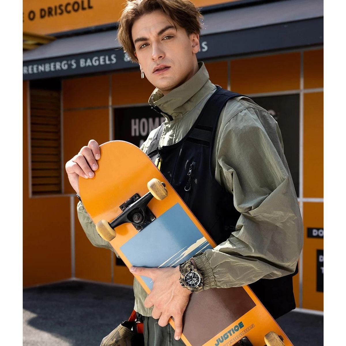 SANDA - Reloj Deportivo SANDA 3355 Camuflaje Army Análogo-Digital