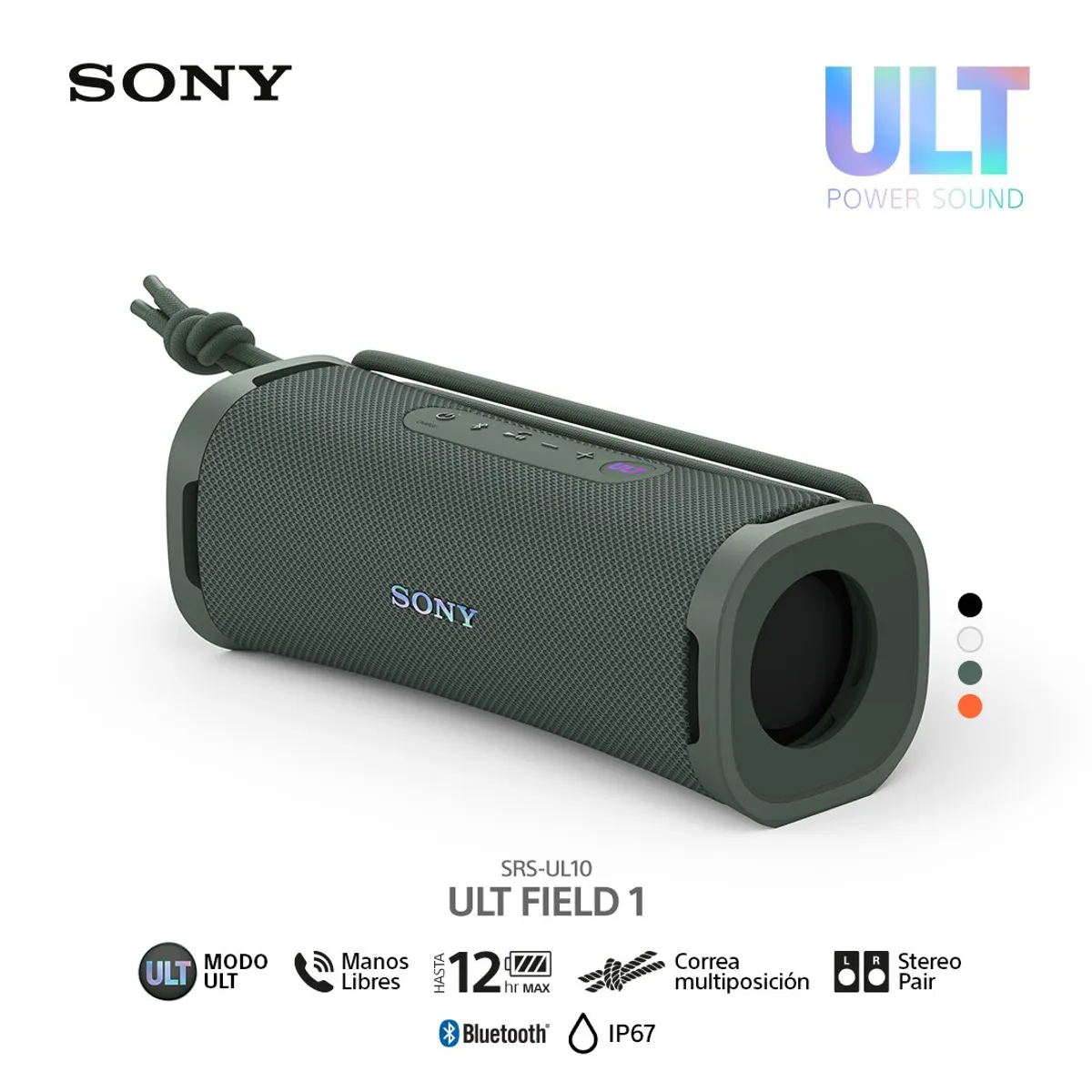 SONY - Sony Parlante Bluetooth SRS-ULT10 Portátil ULT FIELD 1 Gris