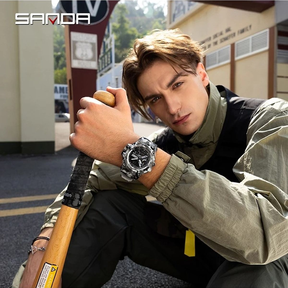 SANDA - Reloj Deportivo SANDA 3355 Camuflaje Análogo-Digital