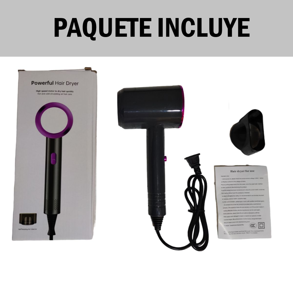 GENERICO - Secadora Potente Cabello - 3 niveles