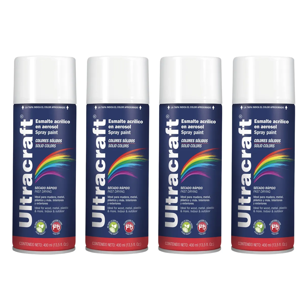 GENERICO - Pintura spray color Laca Transparente x4 unidades Ultracraft