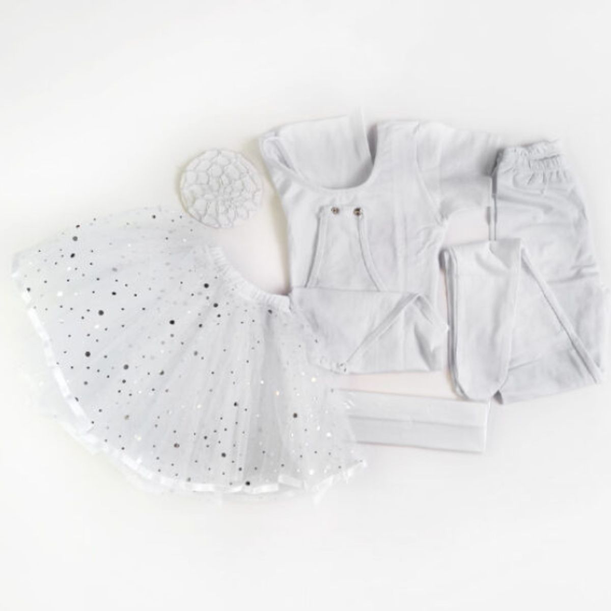 GENERICO - CONJUNTOS  TRAJE  DE BALLET CON TUTU DE DOS CAPAS -  BLANCO