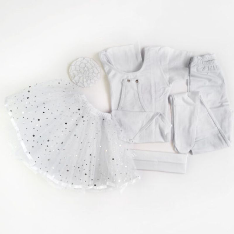 GENERICO - CONJUNTOS  TRAJE  DE BALLET CON TUTU DE DOS CAPAS -  BLANCO