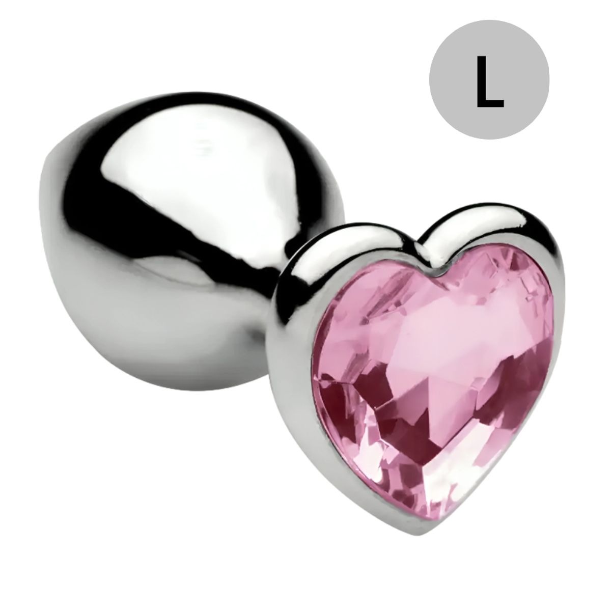 GENERICO - Plug De metal L Corazón rosa -  9.2 cm x 4.3 cm