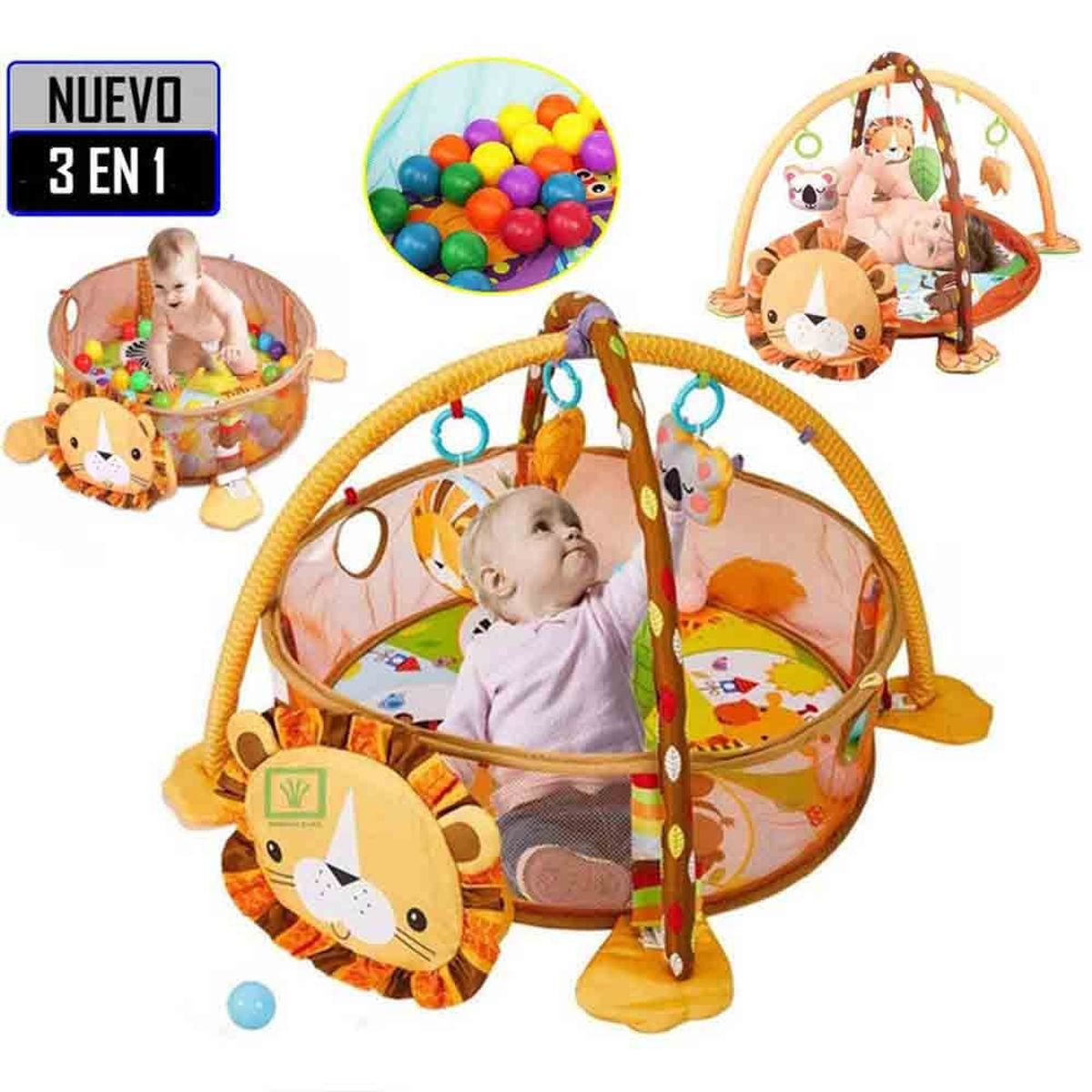 IDEAL - Gimnasio de Bebe Didáctico 3 en 1 con Pelotas León