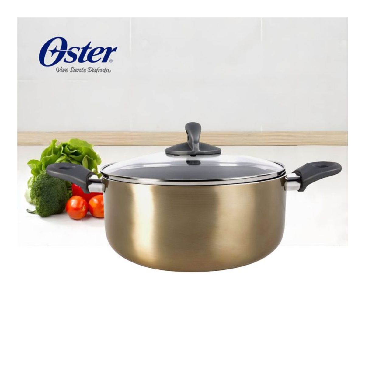 OSTER - Olla Oster 25CM Antiadherente Herscher de 4.7L Gold 136801 02