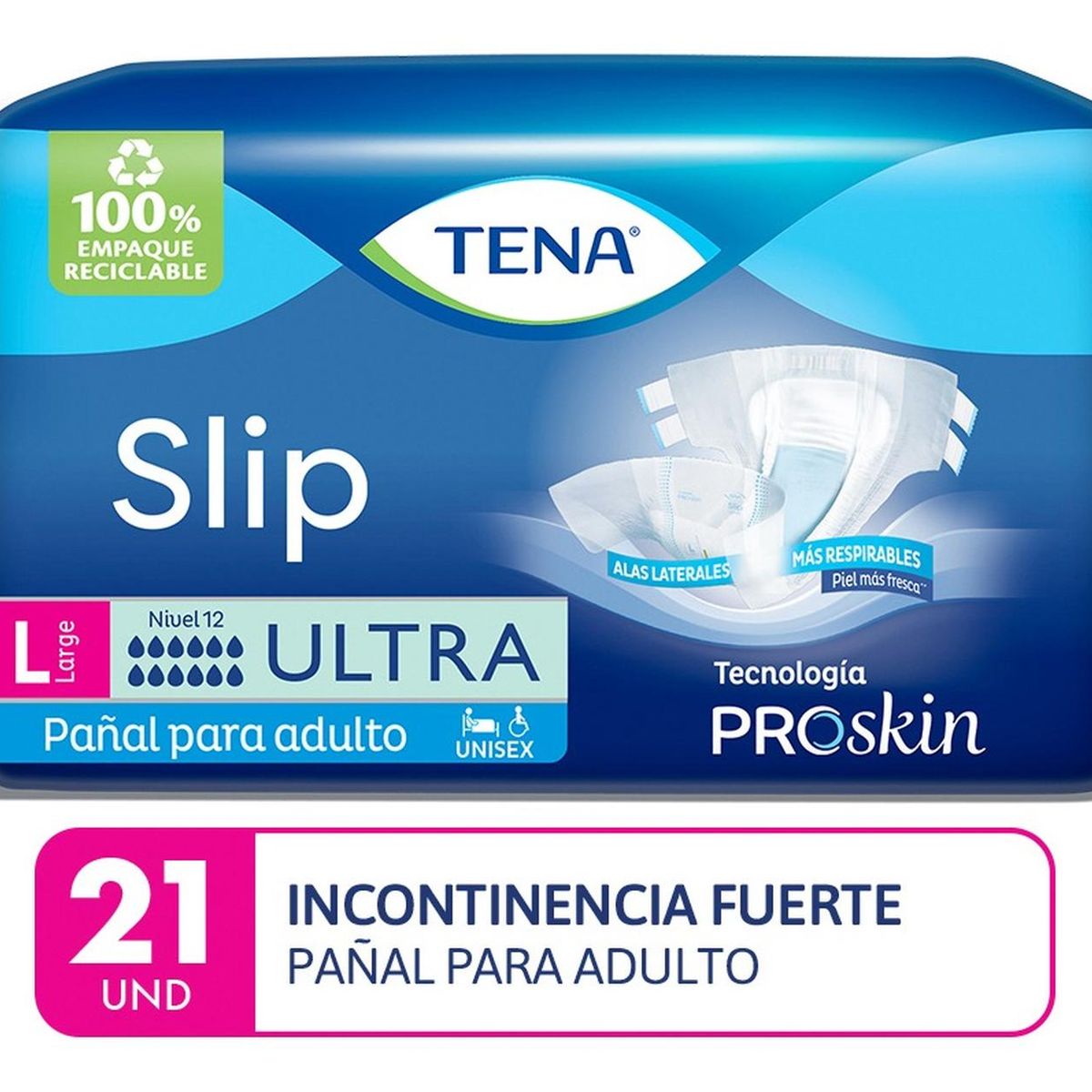 TENA - Pañal Tena Slip Ultra Large 21 UN