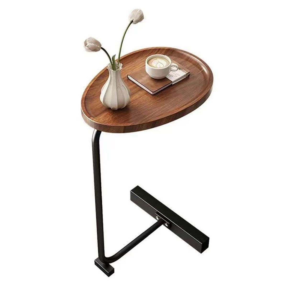 QUE PATAS PET SHOP - Mesa Auxiliar de Madera con Soporte de Metal - Multifuncional Negro